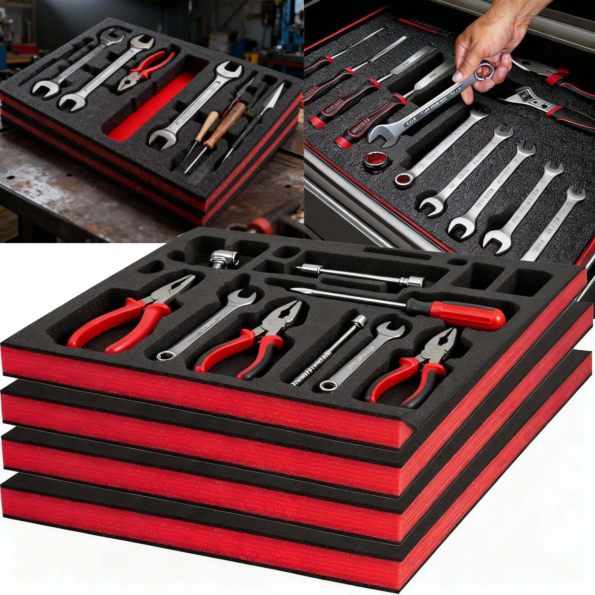 Cuttable Tool Box Foam Inserts for Cases,Tool Box Liner Polyethylene Sheets, Toolbox Kaizen Organizer and Storage Shadow