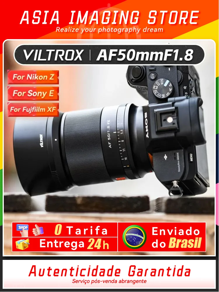 【 Do Brasil 】 Viltrox AF 50mm F1.8  Full Frame Mirrorless Camera Standard Fixed Portrait Lens for Sony A7 A7II A7III A7IV 50 1.8