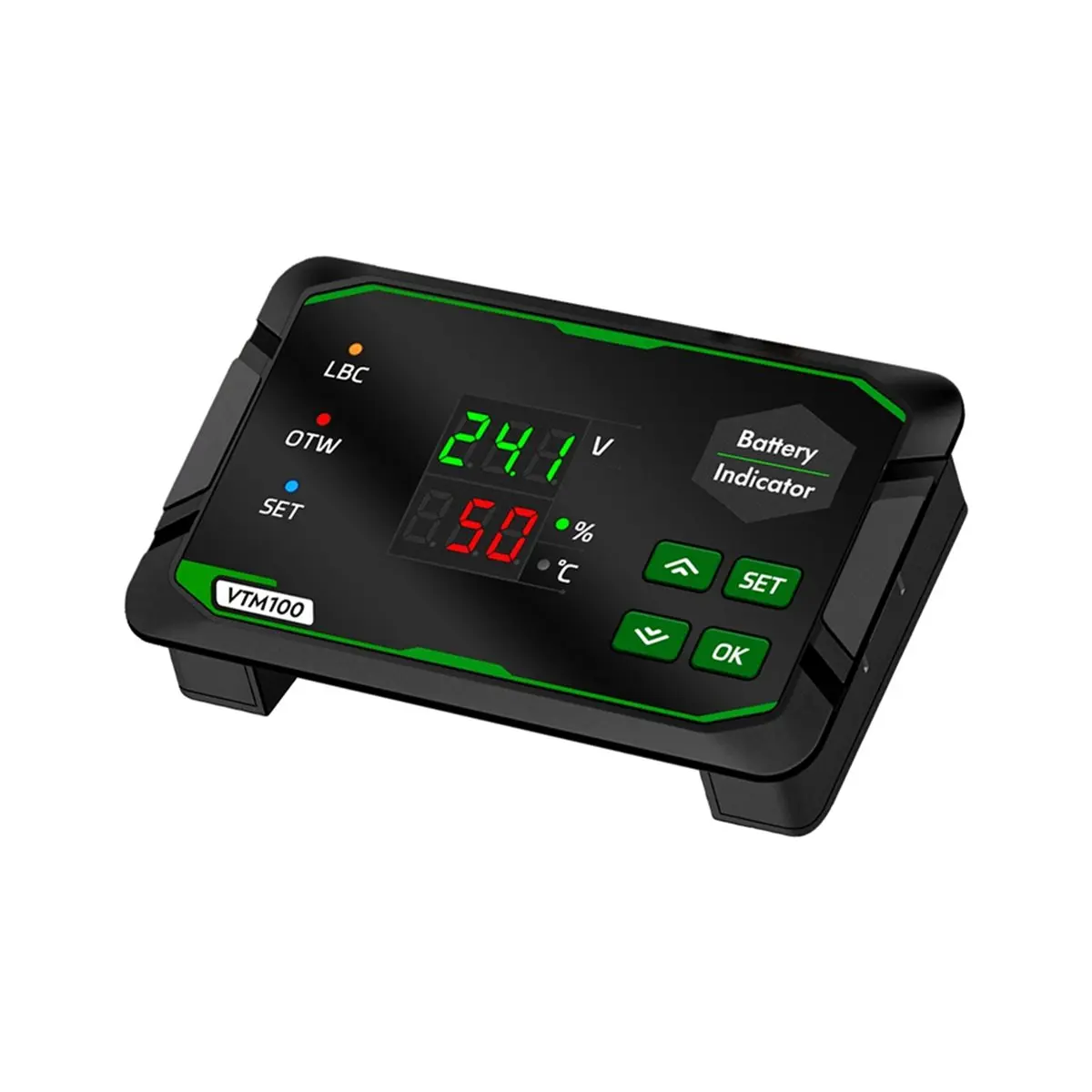 A64I DC7-100V Battery Voltage Capacity Tester Battery Indicator Battery Monitor Coulometer with Temperature Sensor