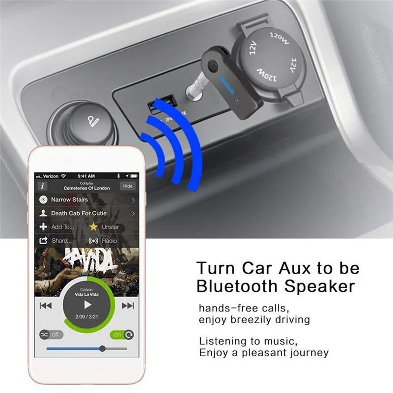 -HOPE 2-In-1 Wireless Bluetooth Receiver 3.5Mm Aux Audio Music Adapter With Hands-Free Functionality USB BT Connectivity