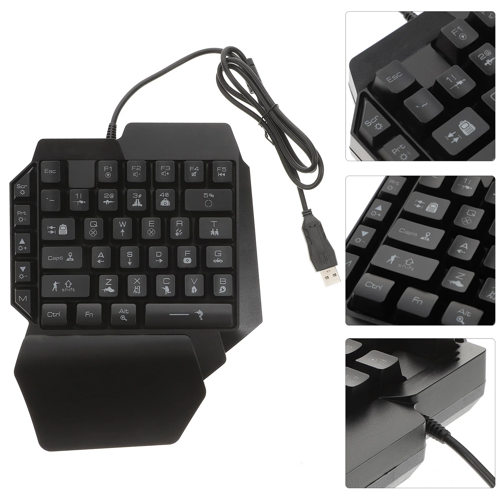 

Ergonomic Single H Gaming Keyboard Sturdy Backlight E Sport Computer Game Play Practical Long Durable Young Entertainment Gift
