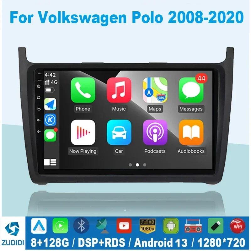 

Android 13 9" 2 Din Car Radio Multimedia Video Player Navigation for Volkswagen VW Polo 2008-2020 Head Unit Carplay Stereo Audio