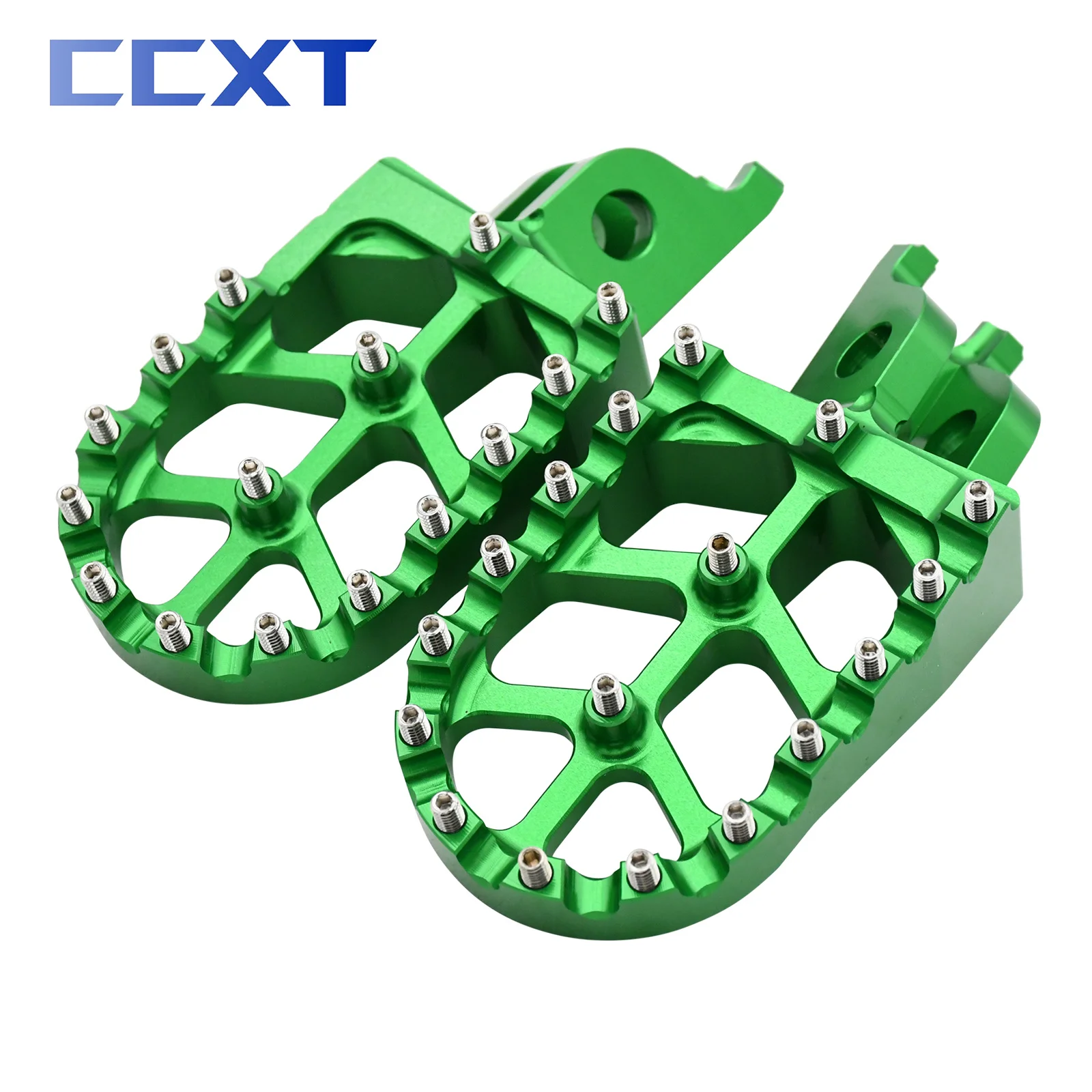 Motorcycle Billet Foot Pegs Rests Pedals Footpegs For Kawasaki KX250F KX250 KX450F KX450 KLX450R KX250X KX450X Universal Parts