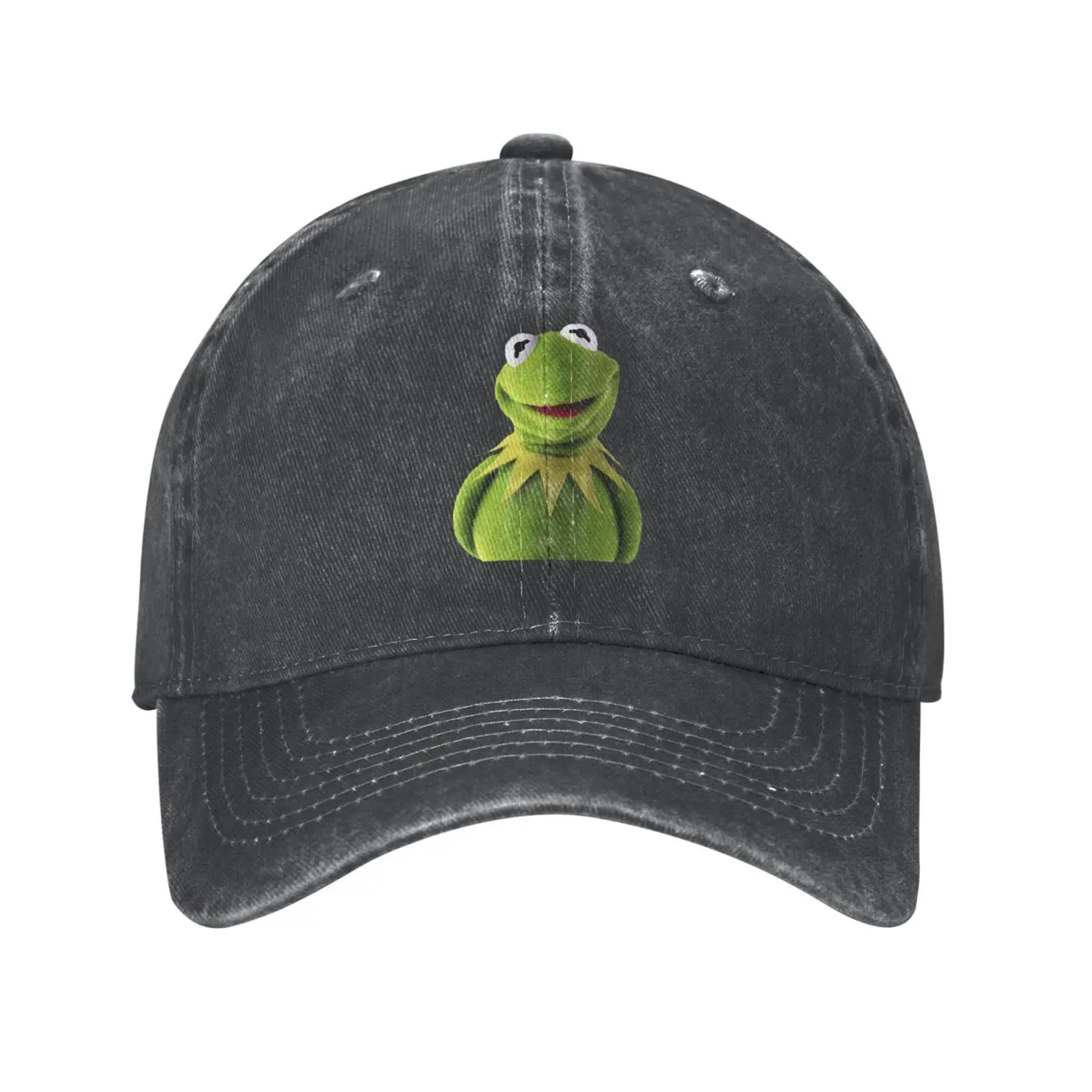 Kermit Music The and Frog Cap Unisex Adjustable Hip-Hop Fashion Washed Denim Caps for Outdoor