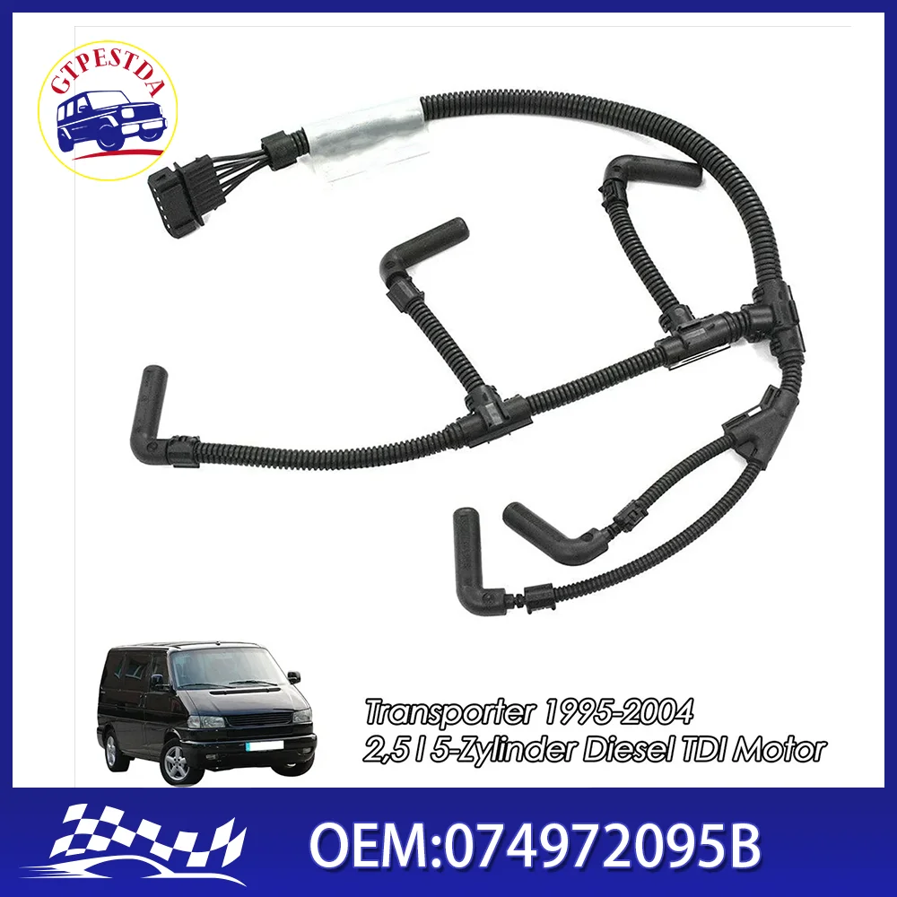 Car Glow Plug Wiring Harness Compatible with Replacement 2515 Cylinder for Audi T4 1995-2004 074972095B