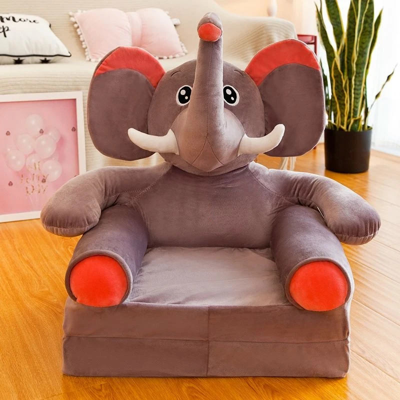 Children\'s Elephant Sofa Cute Cartoon Seat Kids Couch Lazy Sofa Children\'s Furniture Lamb Velvet Seat Baby Mini Leisure Chair