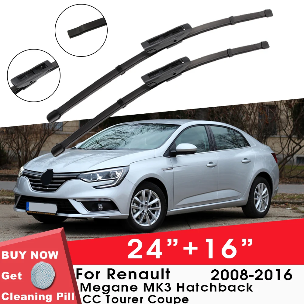 Car Wiper Blade Front Window Windshield Wiper For Renault Megane MK3 Hatchback CC Tourer Coupe 2008-2016 24