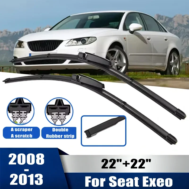 

2pcs Wiper Front Wiper Blades Set For Seat Exeo 2008-2013 2009 2010 2011 Windshield Windscreen Window 22"+22" Car Accessories