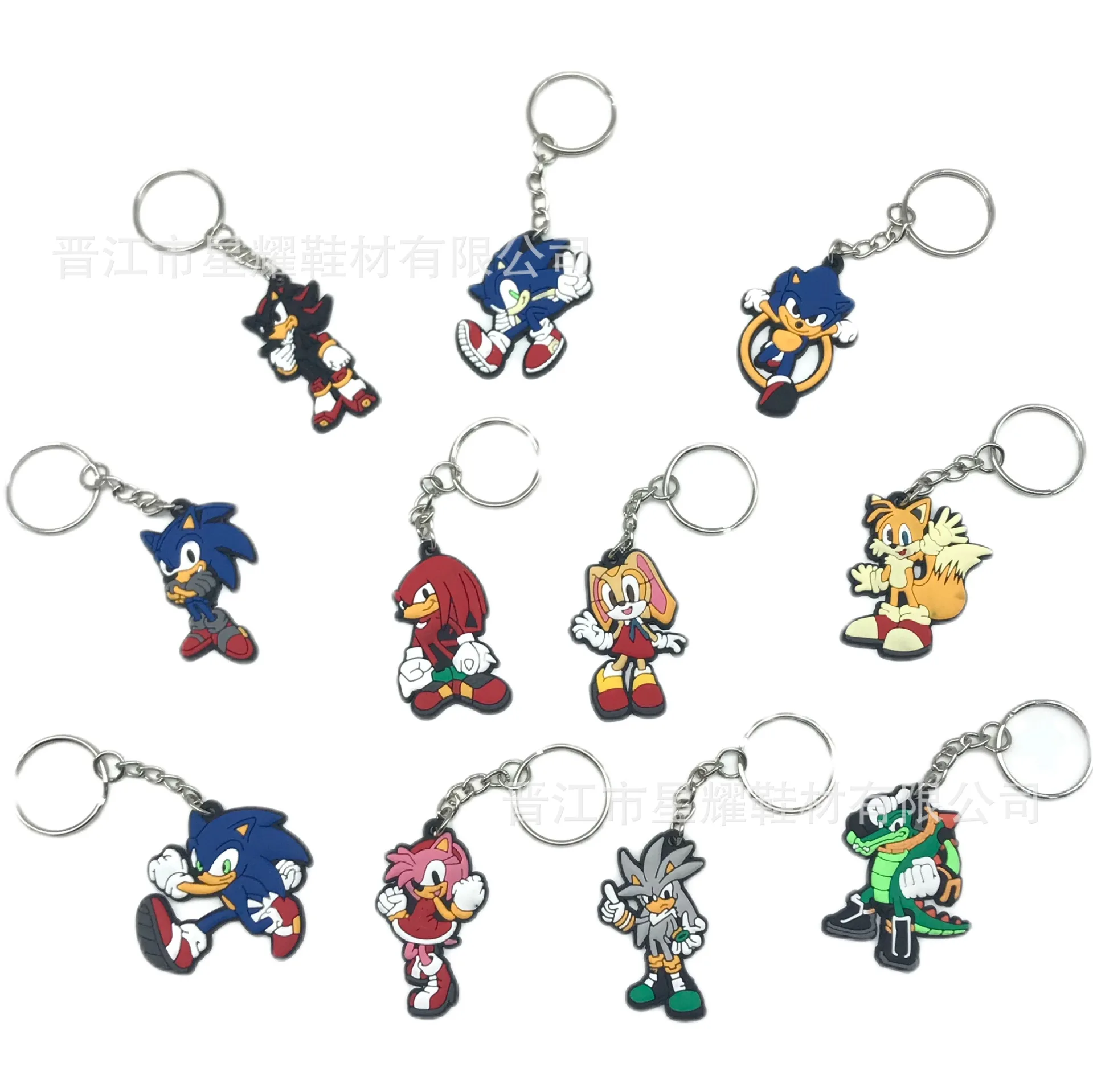 Sonic Kawaii Anime Silicone Keychain Cartoon Figure Amy Rose Team Dark Doll Key Chain Keyring Key Charms Kids Birthday Toys Gift