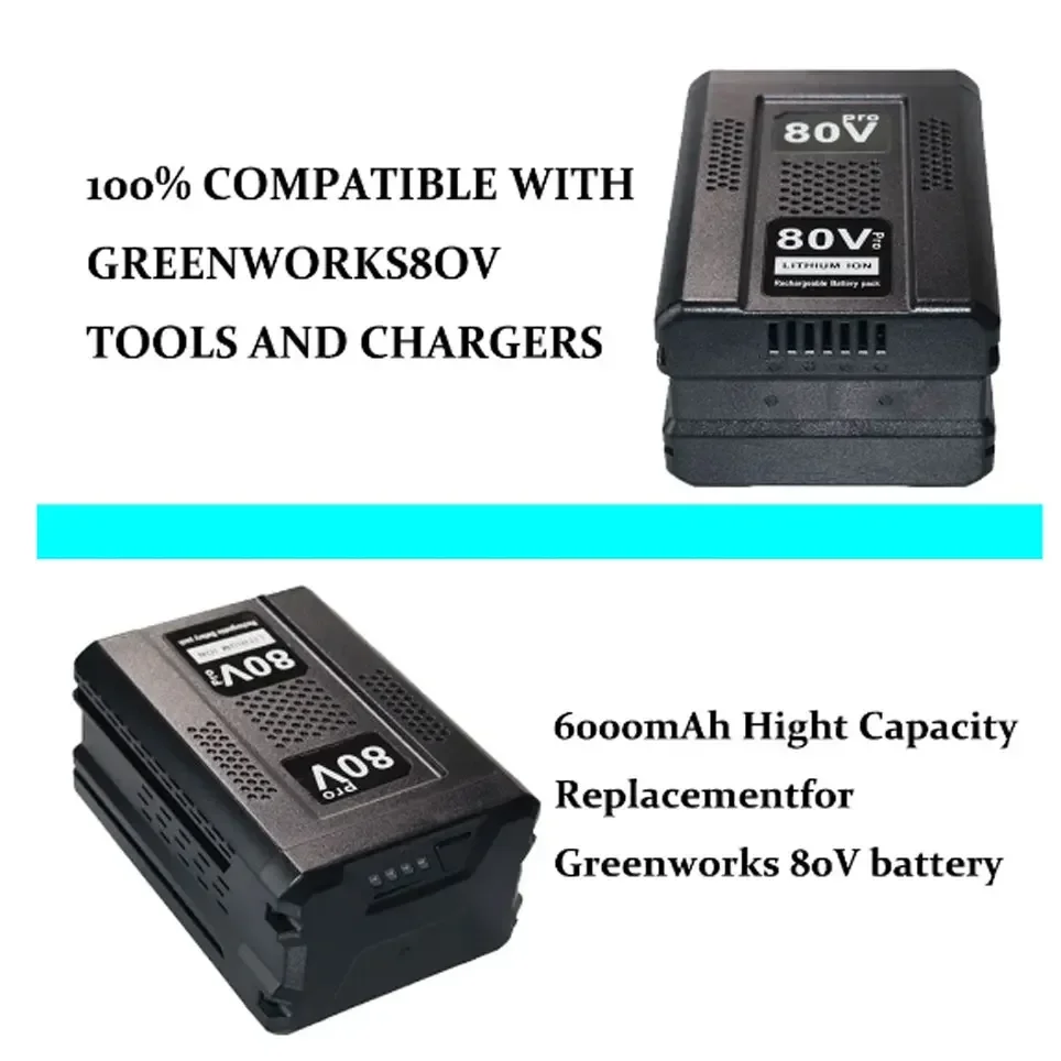 For Greenworks high-quality 80V snowblower tool battery, 80V maximum lithium-ion battery GBA80200 GBA80250 GBA80400 GBA80500