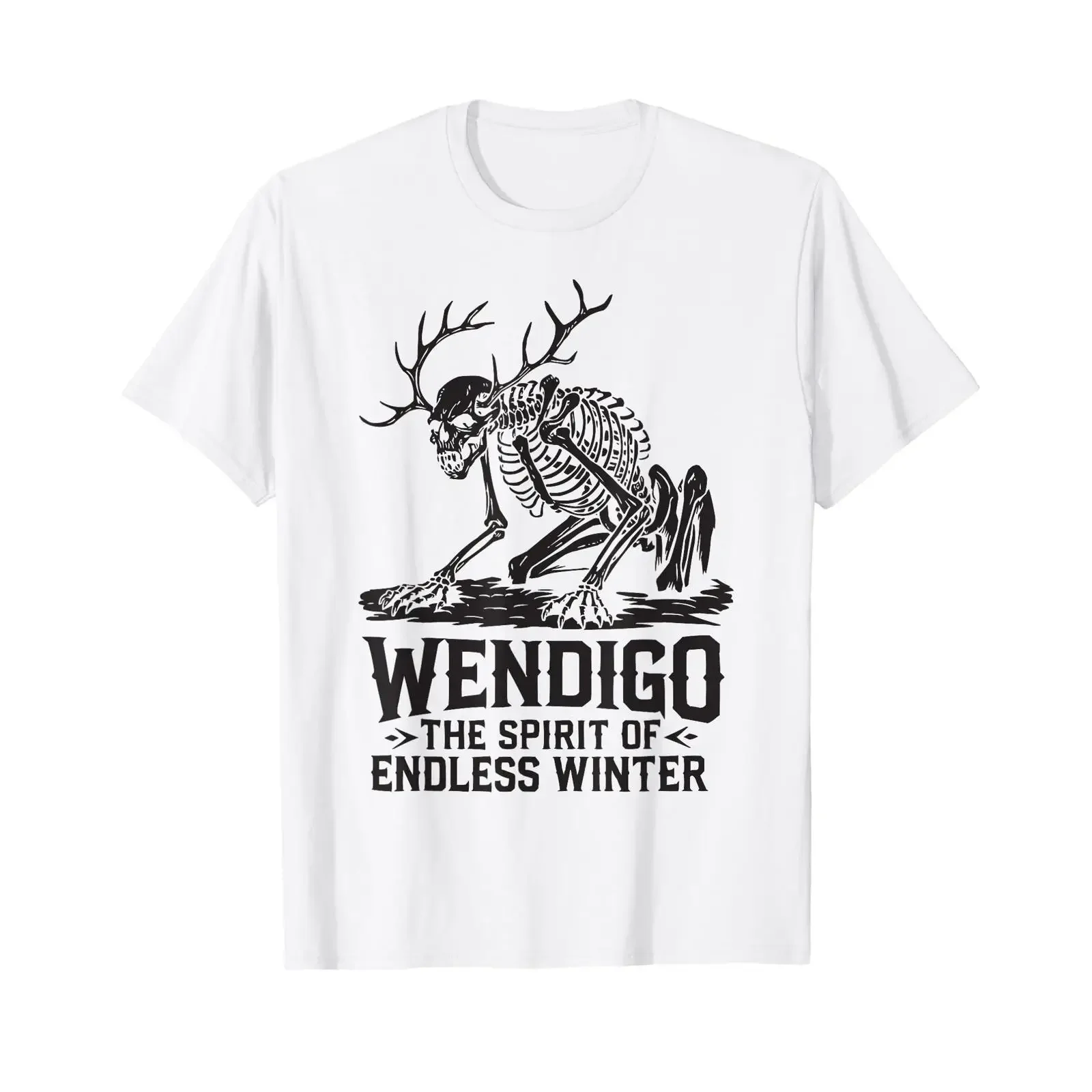 Wendigo Cryptid Monster Folklore Evil Spirit Cryptozoology T Shirt vintage Washed fashion Top For Everyday Wear Casual Unisex