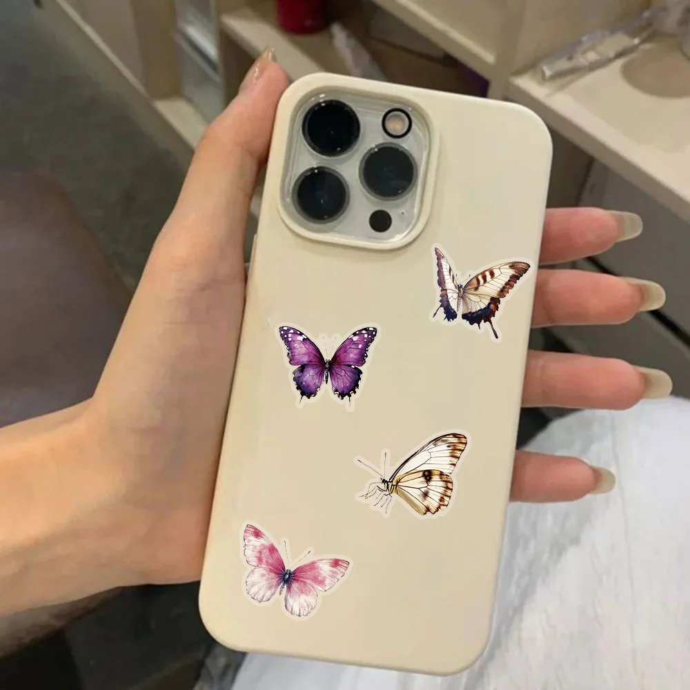 50PCS Colorful Butterfly Graffiti Stickers Scrapbooking Collage Material Decorate Guitar Frame Wall DIY Waterproof Stickers