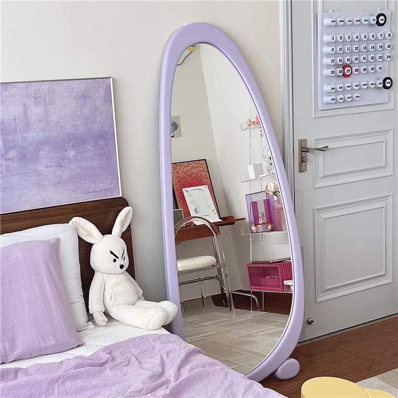 Cute Bedroom Mirror Korean Style Floor Girls Wavy Aesthetic Decoration Mirror Art Infinity Garden Spiegel Wand Home Products