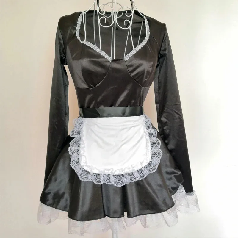 Disfraz de sirvienta francesa de talla grande para mujer, uniforme de fantasía erótico clásico, disfraz de juego de rol, vestido de fiesta elegante, Carnaval y Halloween