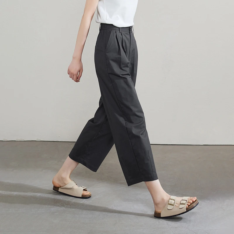 Women Carrot Pants Office Lady Japanese Style Cropped Pants New Style Summer Elastic High Waist Casual Loose Trousers Capris