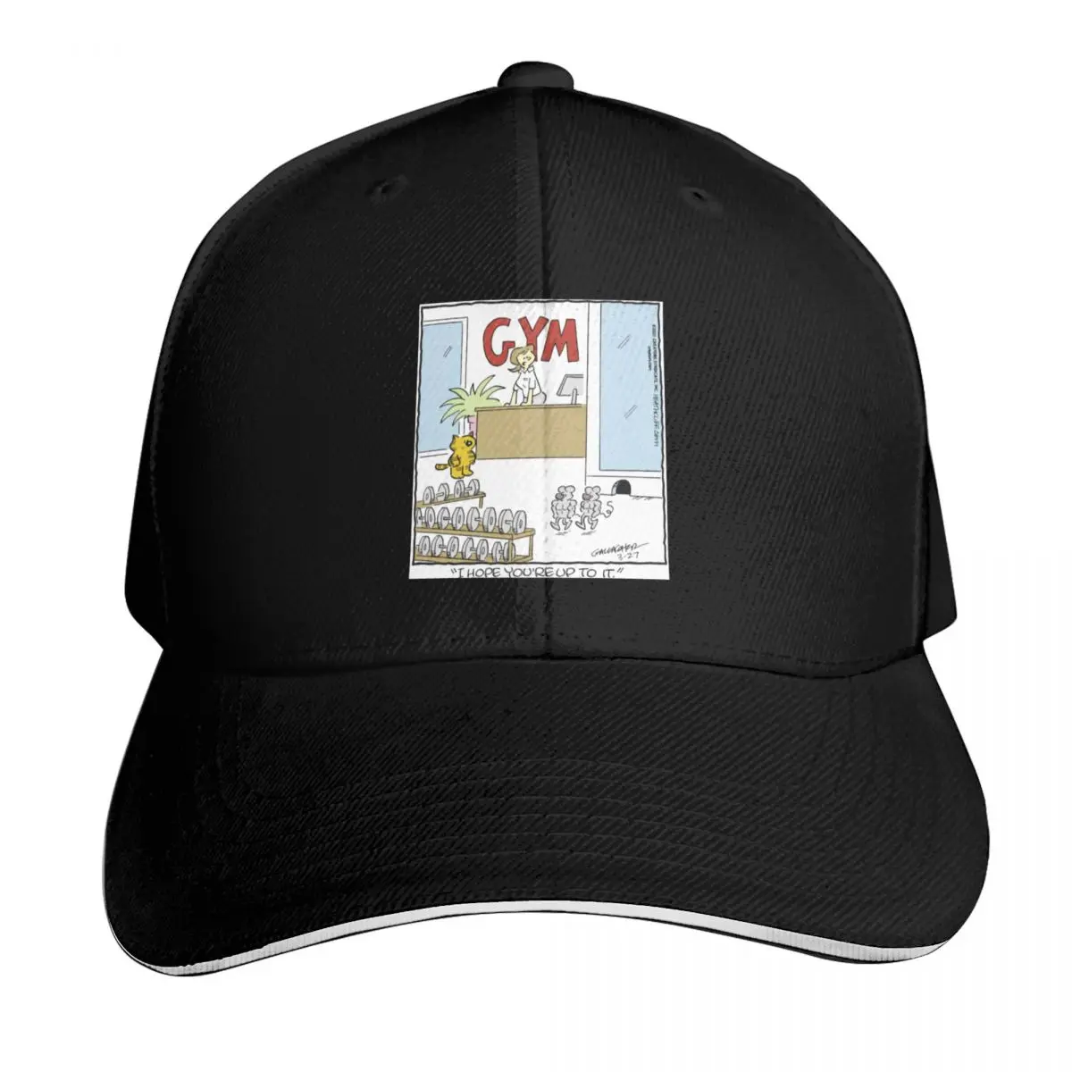Heathcliff Mouse GYM Comic Strip Baseball Cap Casual Daily Wear Quick Dry Performance Cotton Twill Breathable