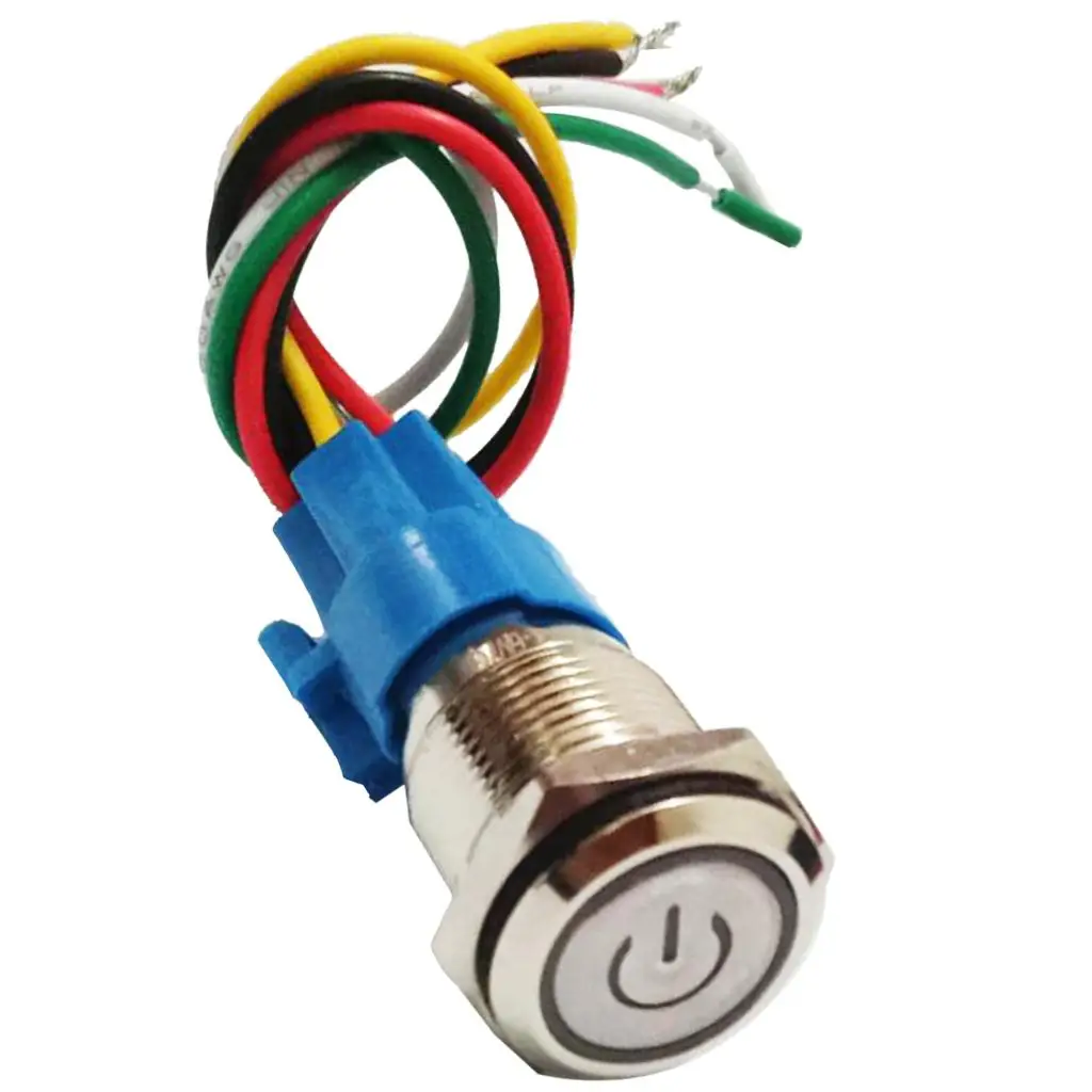 Metal Momentary Push Button Switch, Self-locking, Waterproof & - Resistant