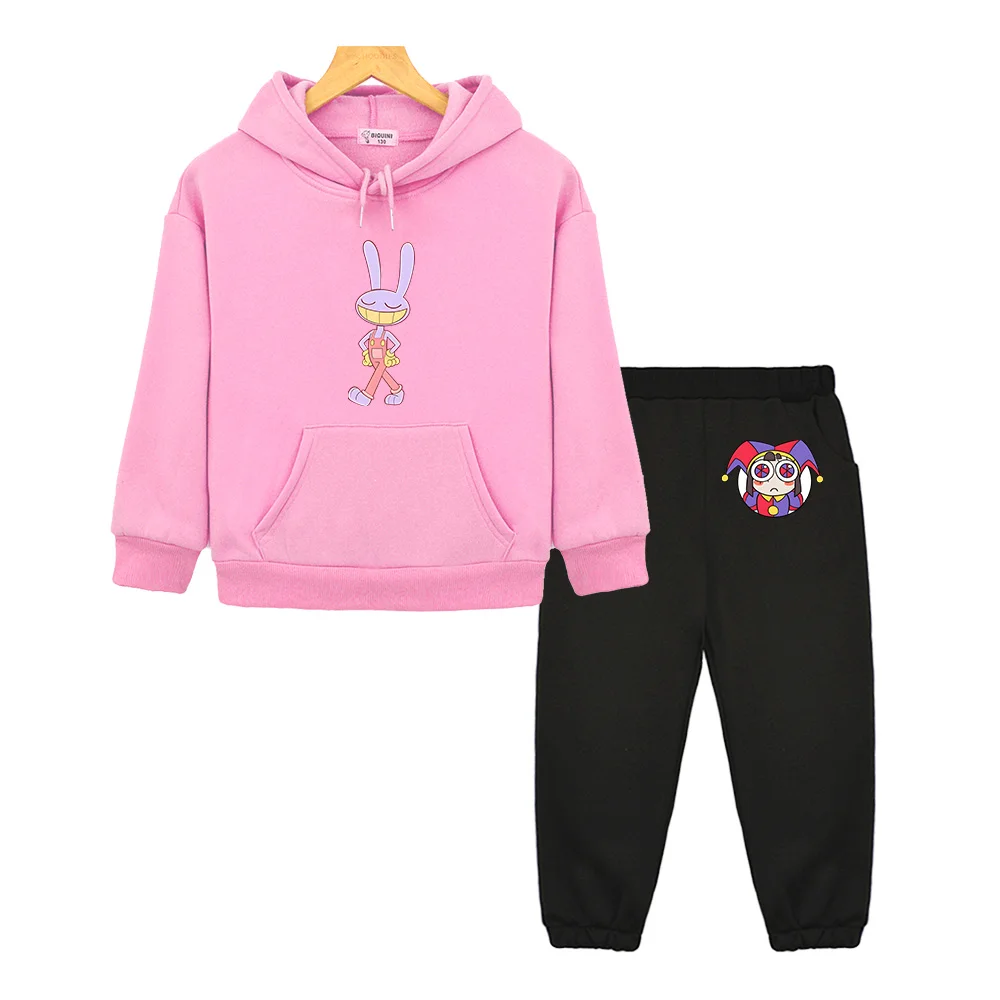 Jax The Amazing Digital Circus Cute Rabbit Printed Hoodies Sets Casual Children Cartoon Graphic Sweatshirts Boys/Girls Pullovers