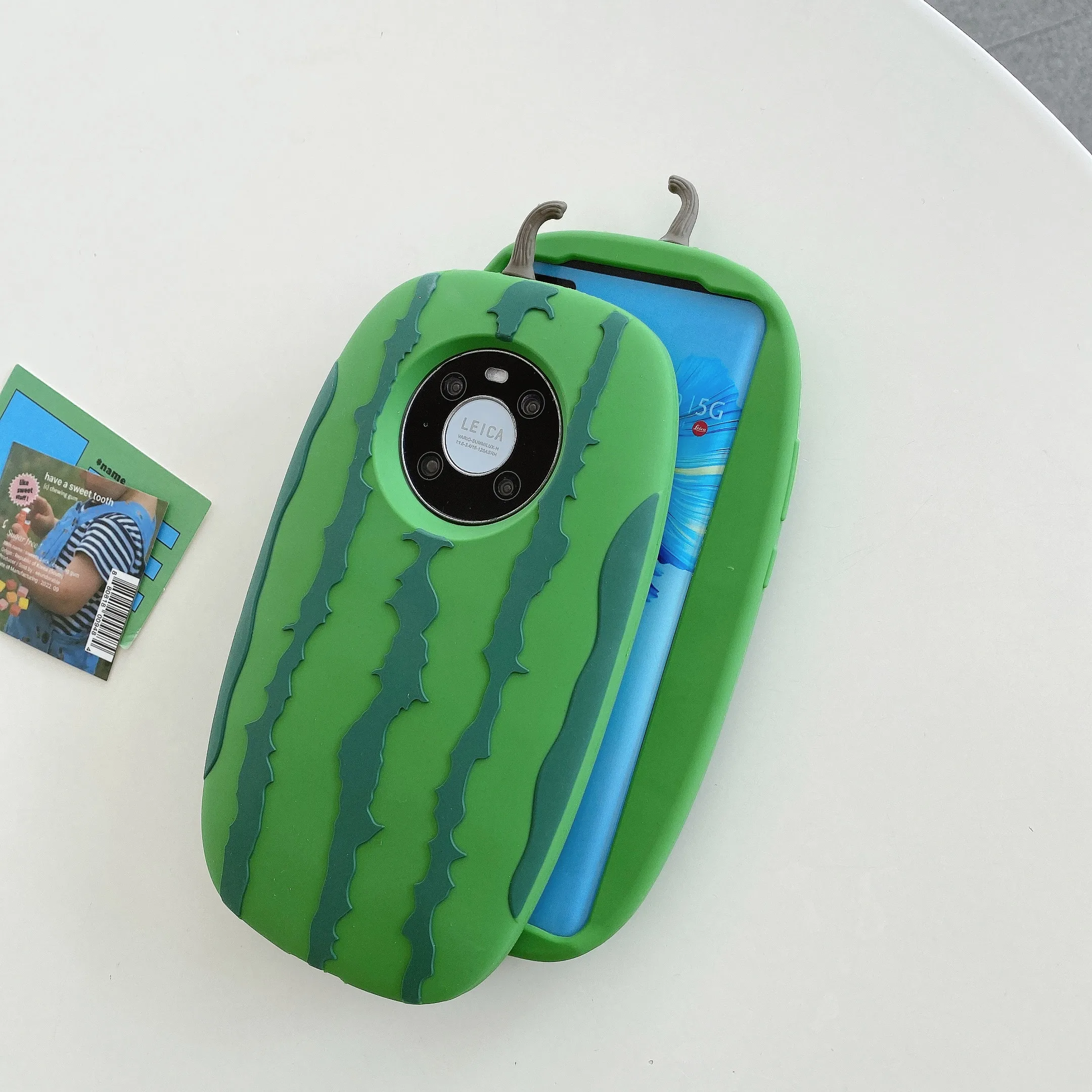 3D Simulation Fruit Watermelon Soft Rubber Phone Case for Huawei P40 P50 P60 Mate 30 40 50 Pro Funny Shockproof Protective Cover