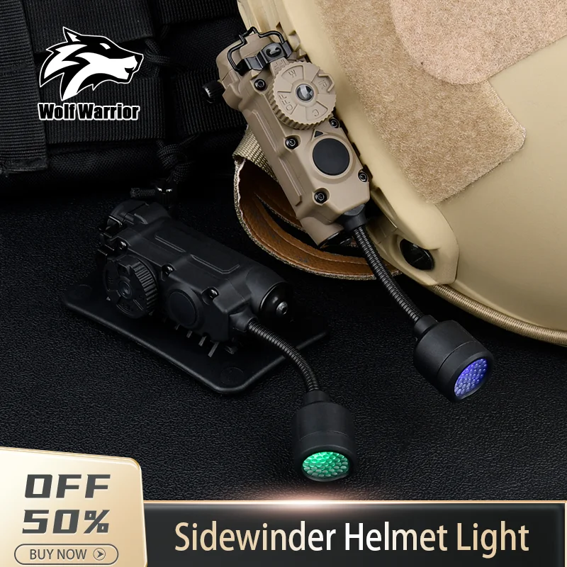 

Tactic Fast Helmet Sidewinder Red Green Blue IR White Light Multifunctional Lamp For Outdooring Hunting Helmet Accessories