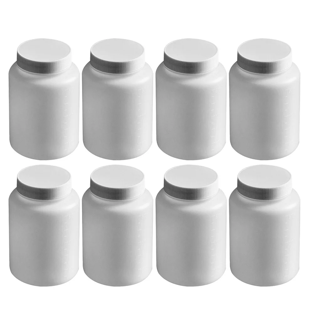 

1 Set/ 500ml Thicken Biochemical Reagent Bottle Leakproof Plastic Bottle Wide Mouth Bottle Storage Bottle with Scale