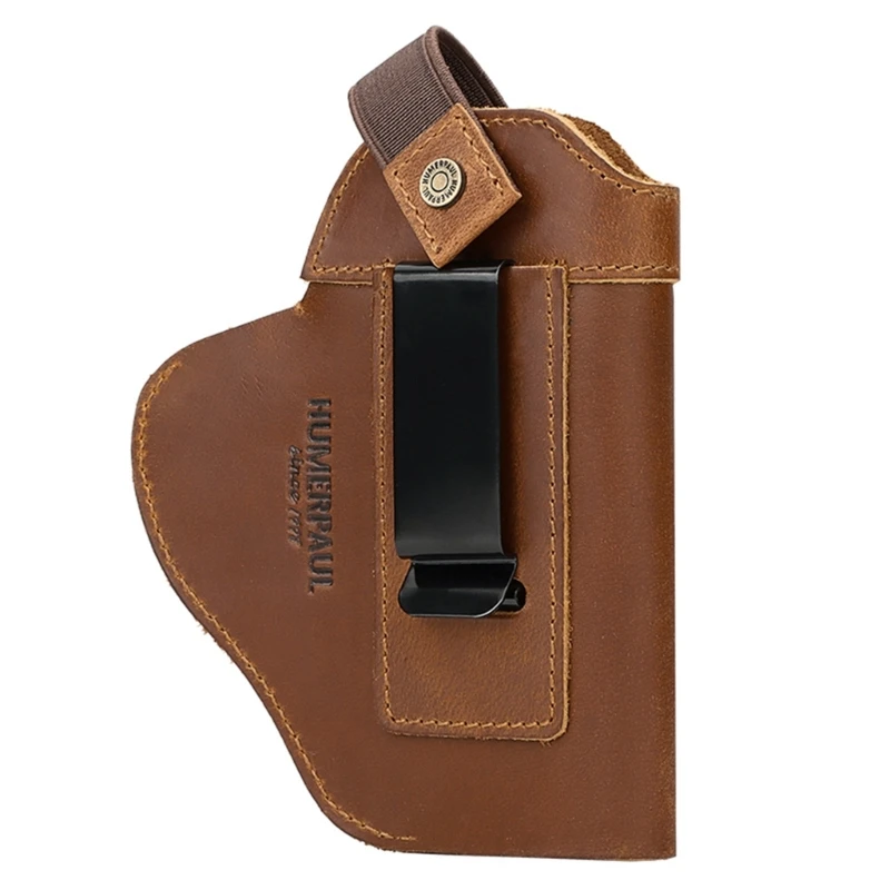 Leather Holsters with Metal Clip Concealed Carry Holsters Inside Waistband Holsters Waterproof Handgun Holsters