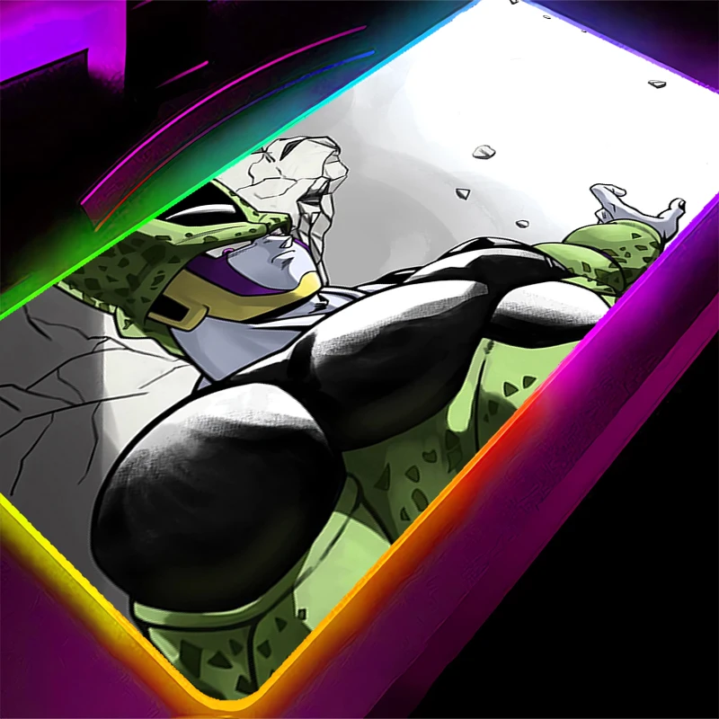 

LED Mouse Pad Dragon Ball Cell Gaming Lock Edge Gamer Keyboard Desk Mat Table Carpet RGB Mousepad XXL Backlight For Computer CS