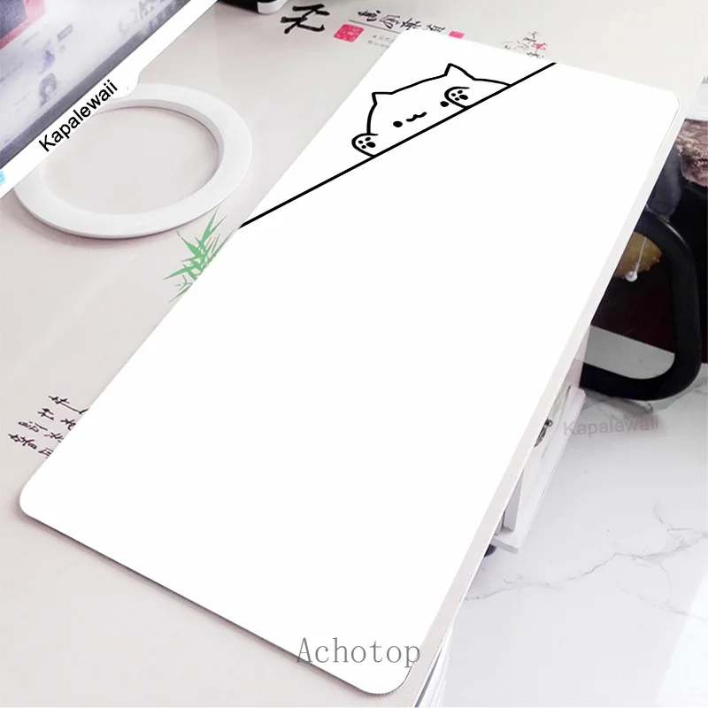 

Large White Mouse Pad Bongo Cat Computer Mousepad Gaming Mousepad Big Keyboard Mat Gamer Mouse Pads Aesthetic Desk Mats 100x50cm