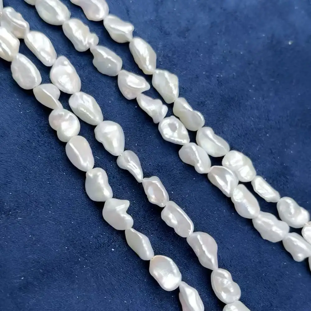 Free Shipping 15inch 6-9mm High Quality Baroque White Genuine Natural Freshwater Pearl Jewelry DIY Beads