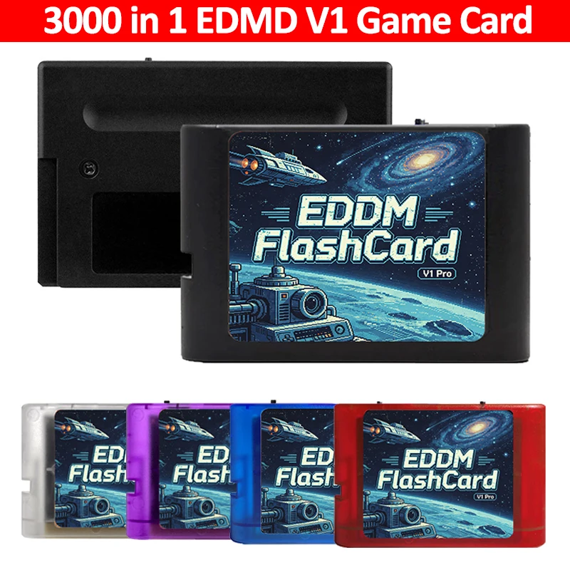 Cartucho de juego EDMD 3000 en 1 con tarjeta TF de 4GB para consola de videojuegos retro SEGA Genesis Mega Drive, tarjeta de juego clásica