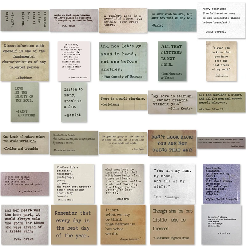AliExpress 60PCS Vintage Motivational Phrases Stickers DIY Notebook Envelope Water Cup Bike Philosophy Famous Quotes Decals Kids Toys Gift