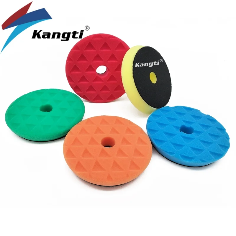 

Kangti 5&6Inch Car Spong Buffing Polishing Pads Car Polish Pad With Hook&Loop For DA/RO/GA Car Buffer Polisher