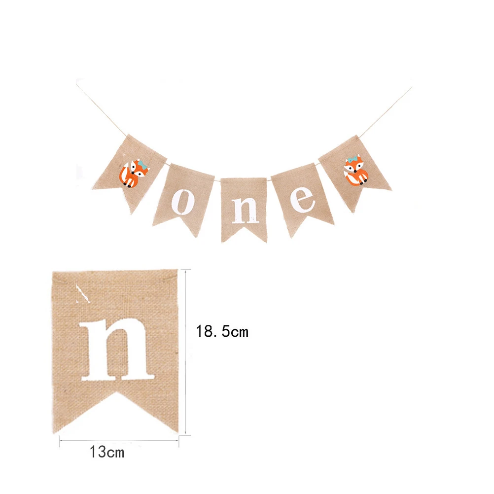 

Fox Banners Flag Animal Theme Letter Photo Animal Banner Linen Pull Flag Supplies Letter Banner Garland DIY