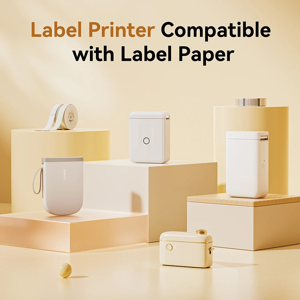 6 Rolls Niimbot Thermal Label Paper Scratch-Resistant White/Transparent /Color Self-adhesive Paper Tape for D110/D11/D101/H1S