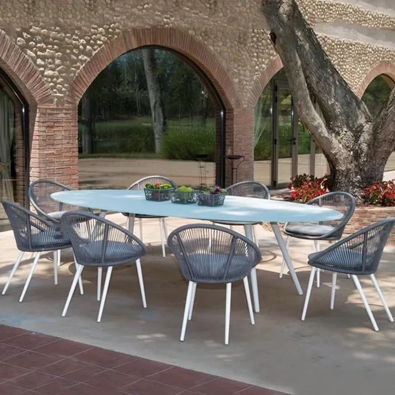 Aluminum alloy outdoor tables and chairs courtyard hotel villa garden balcony sun protection waterproof