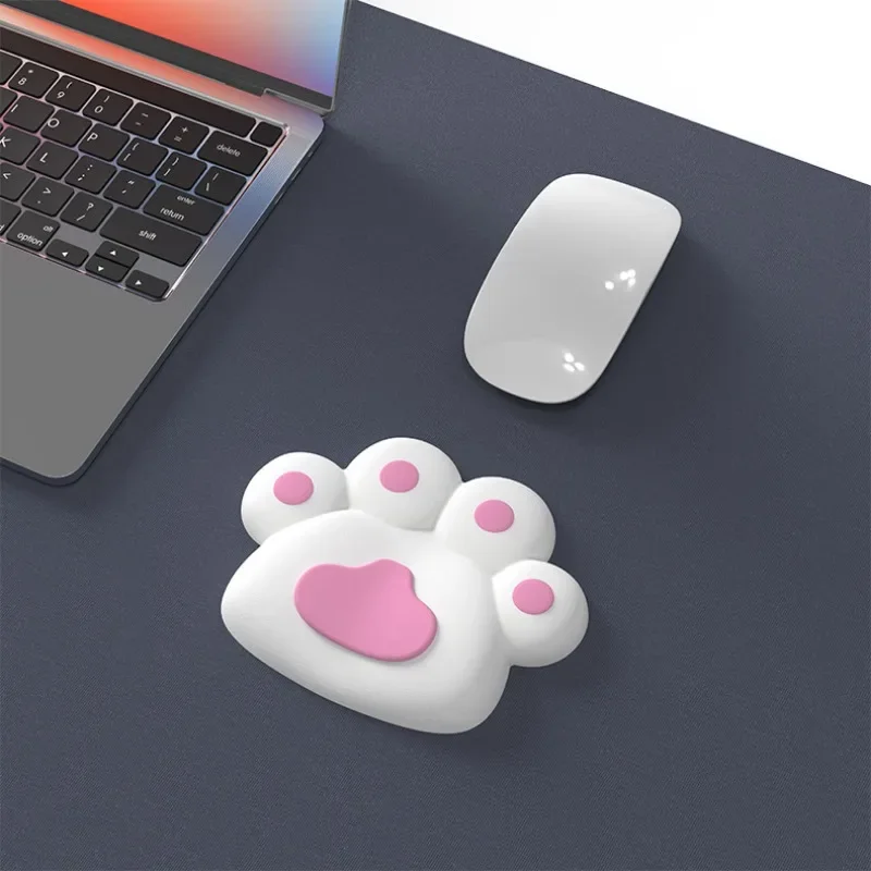 Pink Cat Claw Wrist Pad para Aprendizagem Geral, Anti-Slip Mouse Hand Pad, Cartoon Grosso, Bonito, Pulso, Geral, Nova Chegada