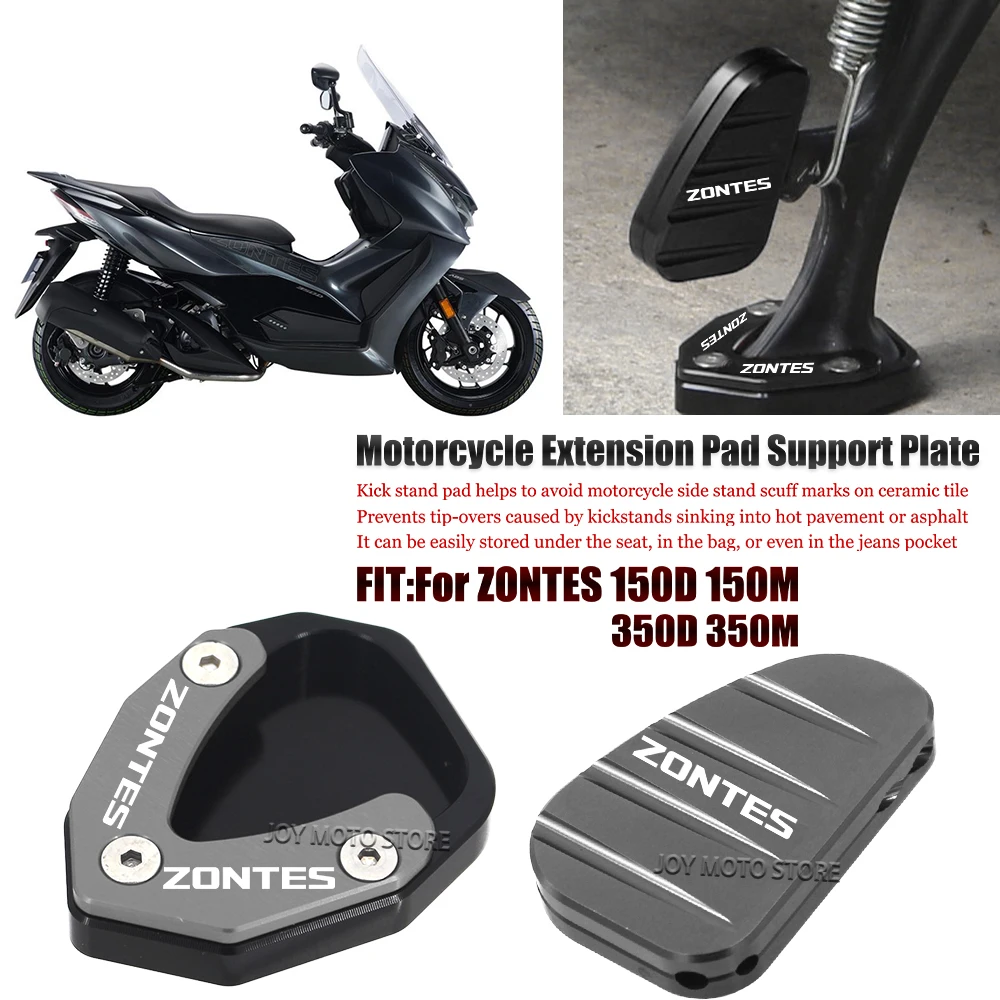 For Zontes zontes 150m 150d 350d 350m 368d 368m Motorcycle Kickstand Foot Side Stand Extension Pad Support Plate