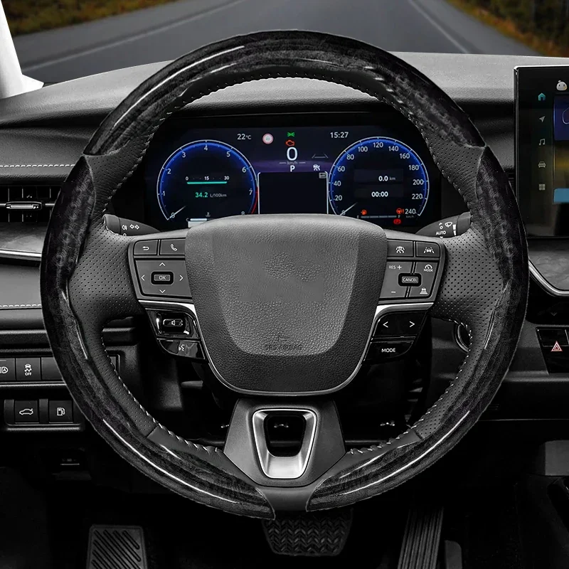 Suitable for Toyota Anti-Slip  Wood Steering Wheel Cover Suitable for Yaris Auris Chr Corolla Rav4 Hilux Wish Roomy Aqua Probox