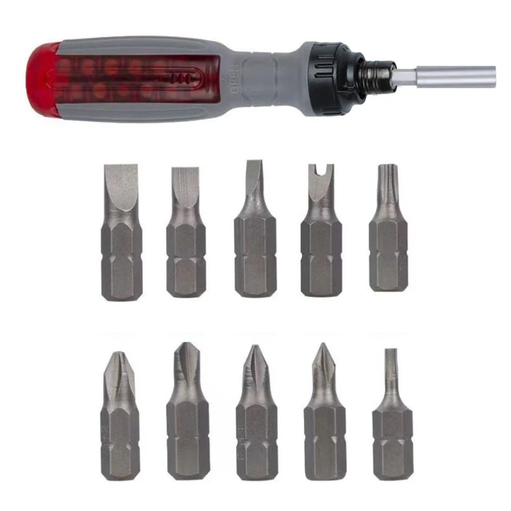 10 In 1 Ratchet Screwdriver Set Telescopic Magnetic Portable Drill Bits Storage Wrench Screwdriver Set Hand Tools