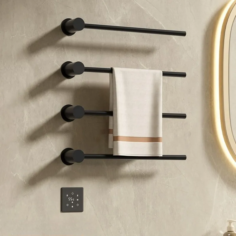 

Электрическая вешалка для полотенец Flushbonading, бытовая водонепроницаемая вешалка для полотенец с подогревом из нержавеющей стали, аксессуары для ванной комнаты