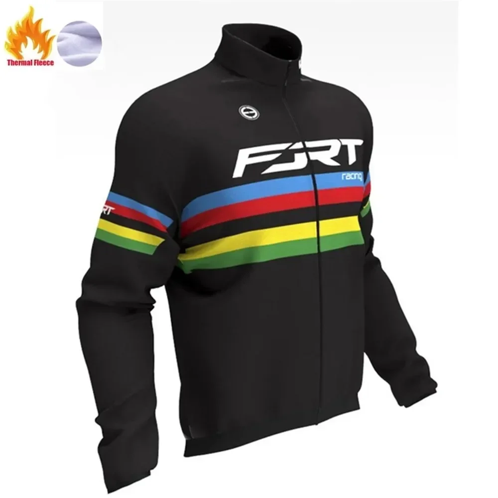 New Elite Ert Racling Cycle Sport Winter Jacket Men Cycling Jersey Thermal Fleece Long Sleeve Coat Mtb Bike Warm Outwear 2023