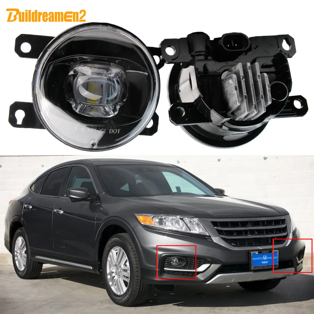 2 X 90MM Car Front LED Fog Light For Honda Crosstour 2013 2014 2015 30W 8000LM Adjustable Fog Lamp Assembly H11 12V