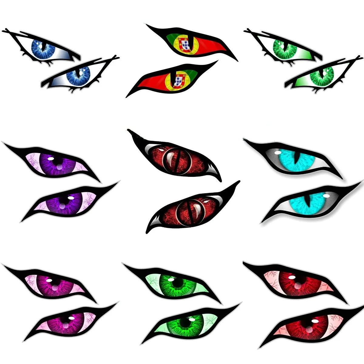 

Evil Eyes Color Creative PVC Waterproof Stickers Accessories for Decorate Car Wall Truck Table Off-road Helmet Camper Bumper
