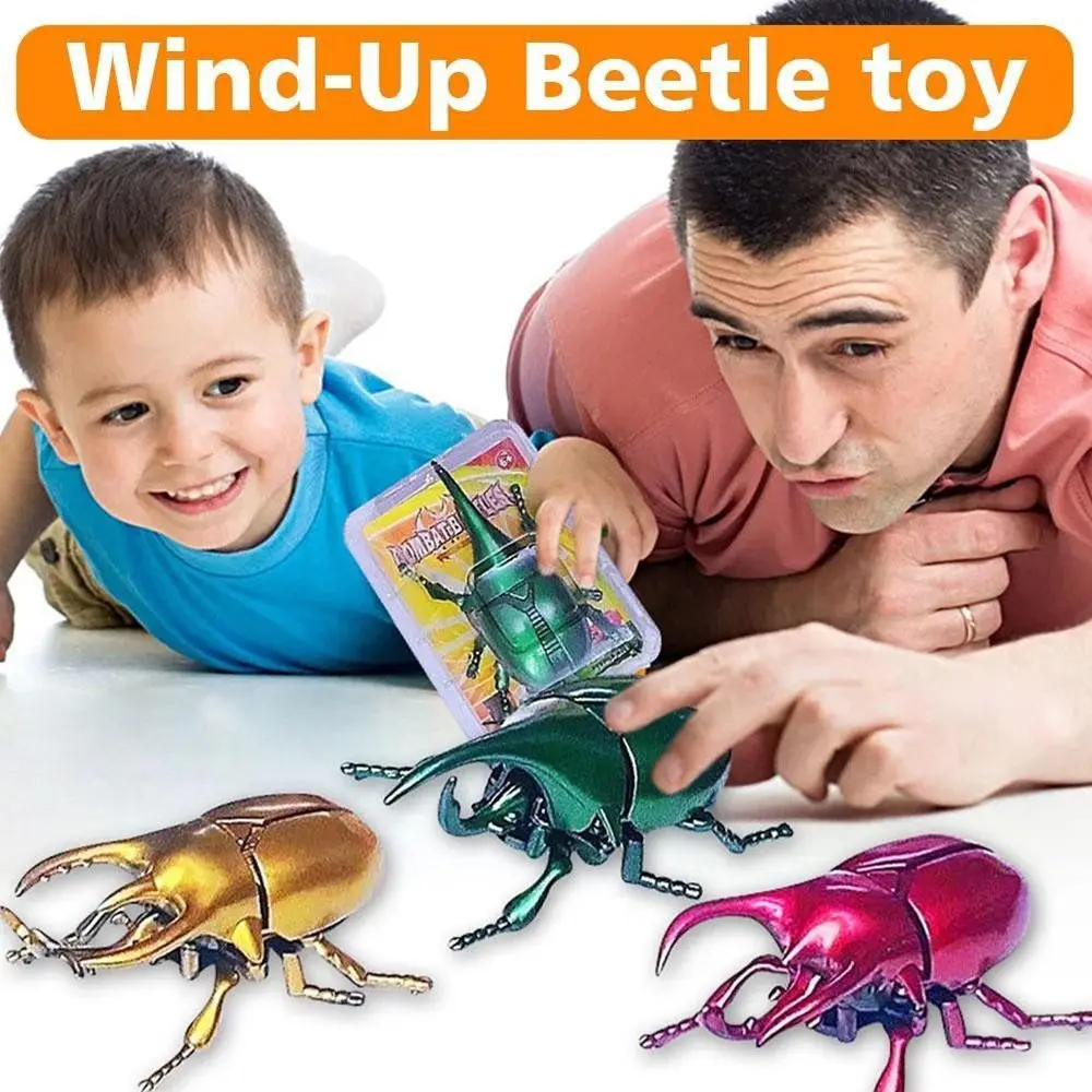 New Creative Wind-Up Beetle Children's Battle Prankster Animated Insect Model Gifts Scarab Beetle