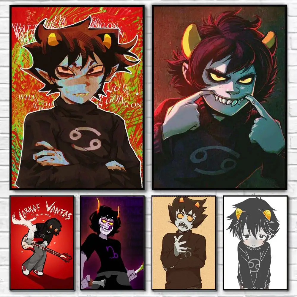 

H-Homestuck T-Trolls Karkat Poster Self-adhesive Art Waterproof Paper Sticker Coffee House Bar Room Wall Decor