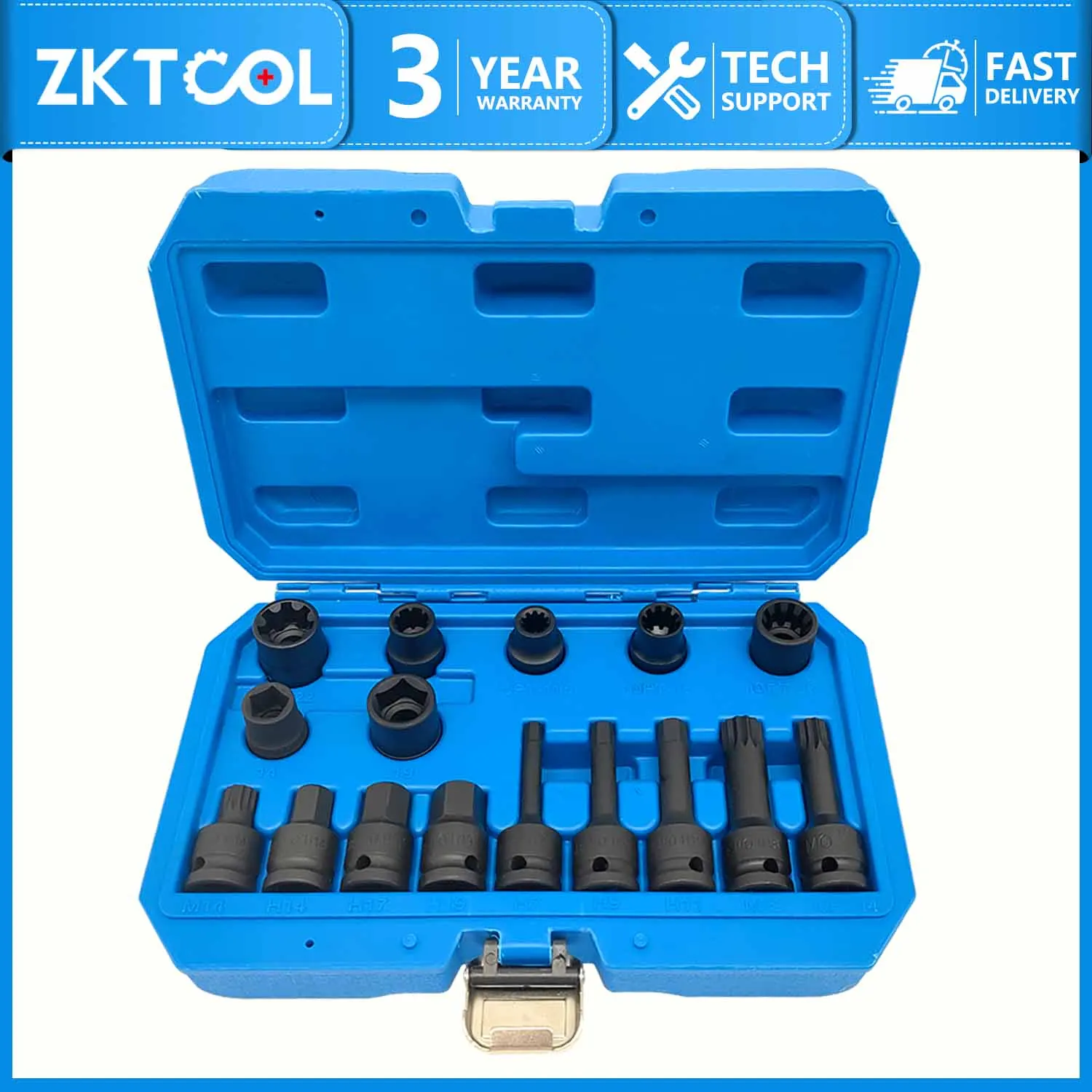 16-piece brake caliper socket wrench set suitable for Volkswagen Audi, Mercedes-Benz, BMW special 1/2\