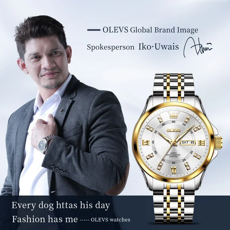 Olevs 3620 watches men classics fashion quartz wristwatch waterproof luminous male automatic watch