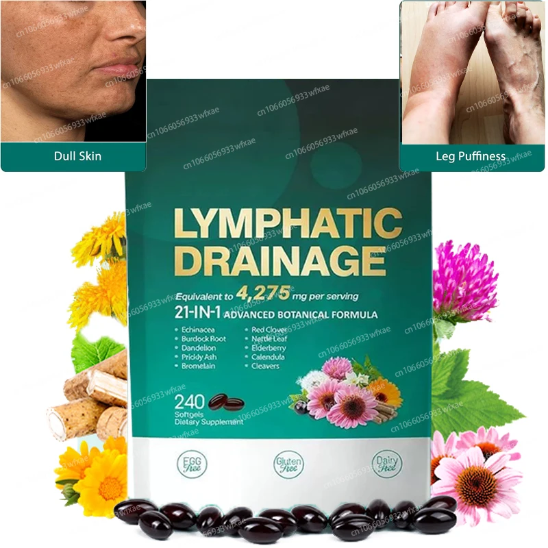 

24 In 1 Lymphatic Drainage Supplements for Women & Men – Supports Fluid Balance, Circulation & Immune Health Enhance Metabolism