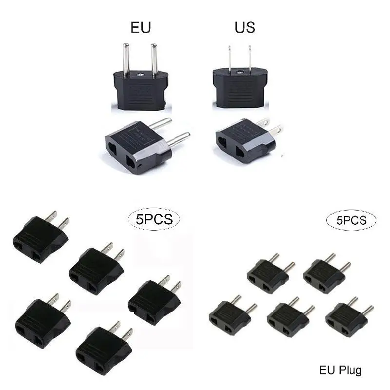 5pcs 110V To 220V Conversion Adapter Plugs Travel Socket  Adapter Converter Power Adapter Convert Ac Adapter Plug