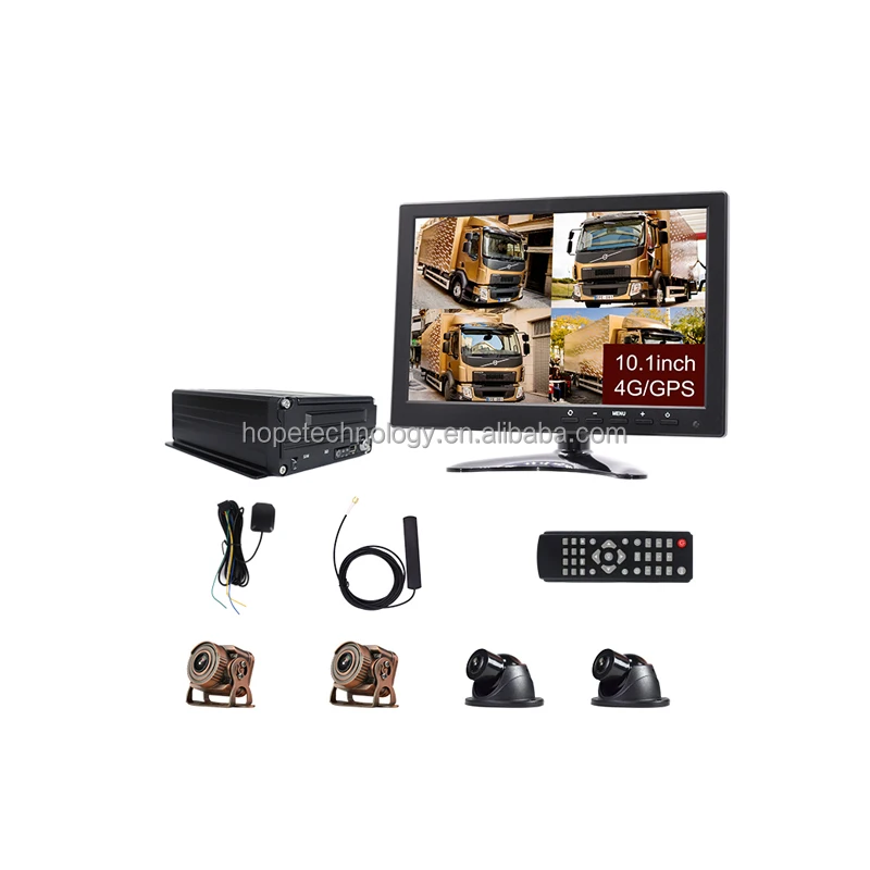 

Поддержка 2 ТБ 10,1-дюймовый монитор 4G 4CH AHD 1080P Полноцветная камера HDD MDVR Мобильный видеорегистратор